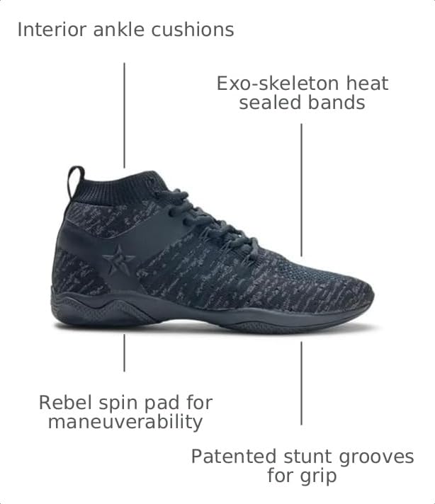 Amazon.com | Rebel Athletic Revolution Blackout Cheer Shoe